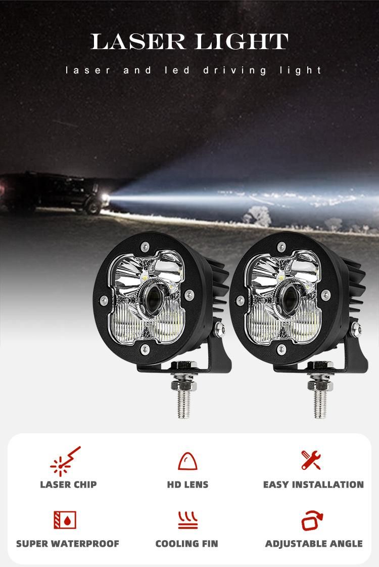 Super Bright Lux@1400m Car 50W off Road Mini 3′′ Inch 4X4 Laser LED Fog Driving Lights for Motorcycles