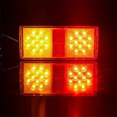 Combination Auto Lamps Manufacturer Rectangle LED Trailer Truck Turn Stop Tail Reflector Rear Lights for Truck Trailer