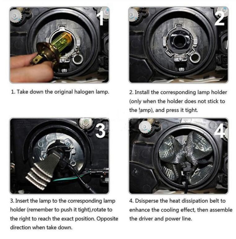 4000lumen Fanless LED Headlight Hb2 9003 H4 9004 9007 H13 9008 Bulbs