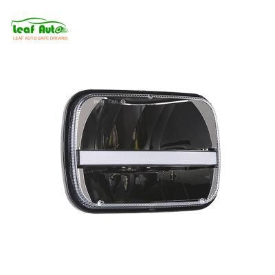 30W 7&quot; Square LED Headlight for Jeep Wrangler Truck Jk Yj Xj 5X7&quot; High Low Beam DRL Amber Turn Signal Headlamp