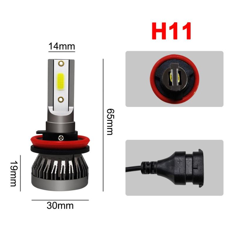 Car LED Headlight 6000K H4 H1 H3 H7 H11 H8 H9 9005 Hb3 9006 Hb4 Fog Light Bulb