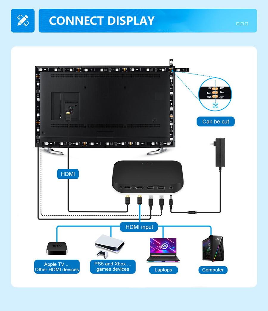 APP Sync TV HDMI Screen Sync Lamp LED Light Strip