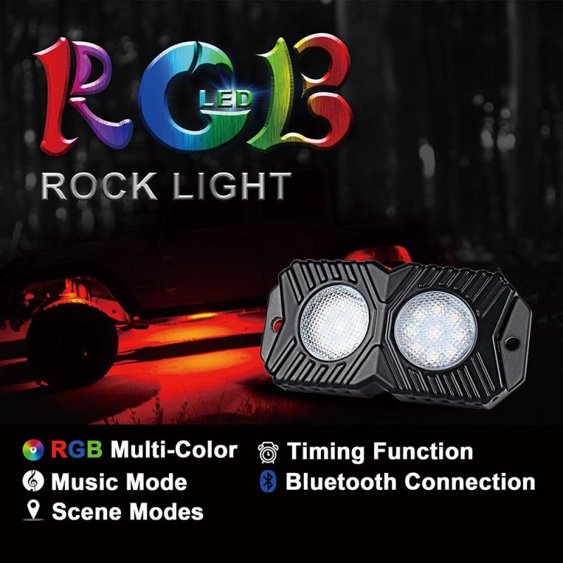 2019 New 4 Pods Bluetooth RGB LED Rock Light