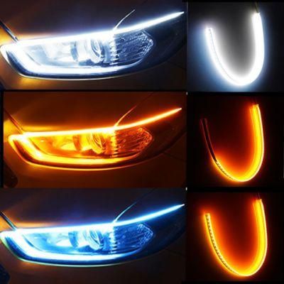 DRL 30 45 60cm Daytime Running Light Flexible Soft Tube Guide Car LED Strip White Turn Signal