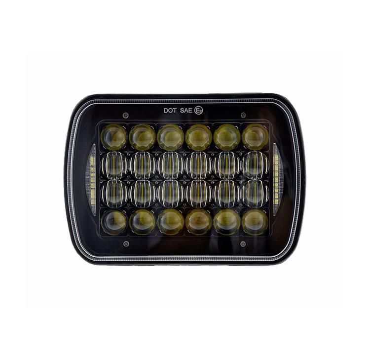 96W White DRL Hi/Lo Beam Headlamp for Jeep Wrangler Yj Cherokee Xj 7X6 5X7 Inch 7′′ Square LED Headlight