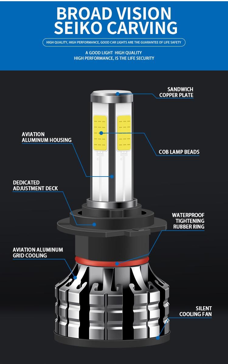 Carolyn New Brand K9 LED Headlamp 8000lm H1 9005 H13 9007 H4 LED Lights for Car