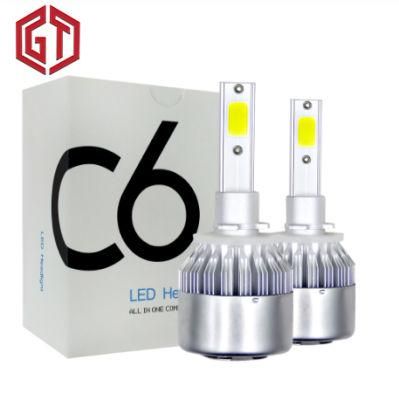 C6 LED Car Headlight 72W 7200lm COB Car Headlight Bulb H1 H3 H4 H7 H11 H13 880 9004, 9005, 9006, 9007 Car Style Lamp