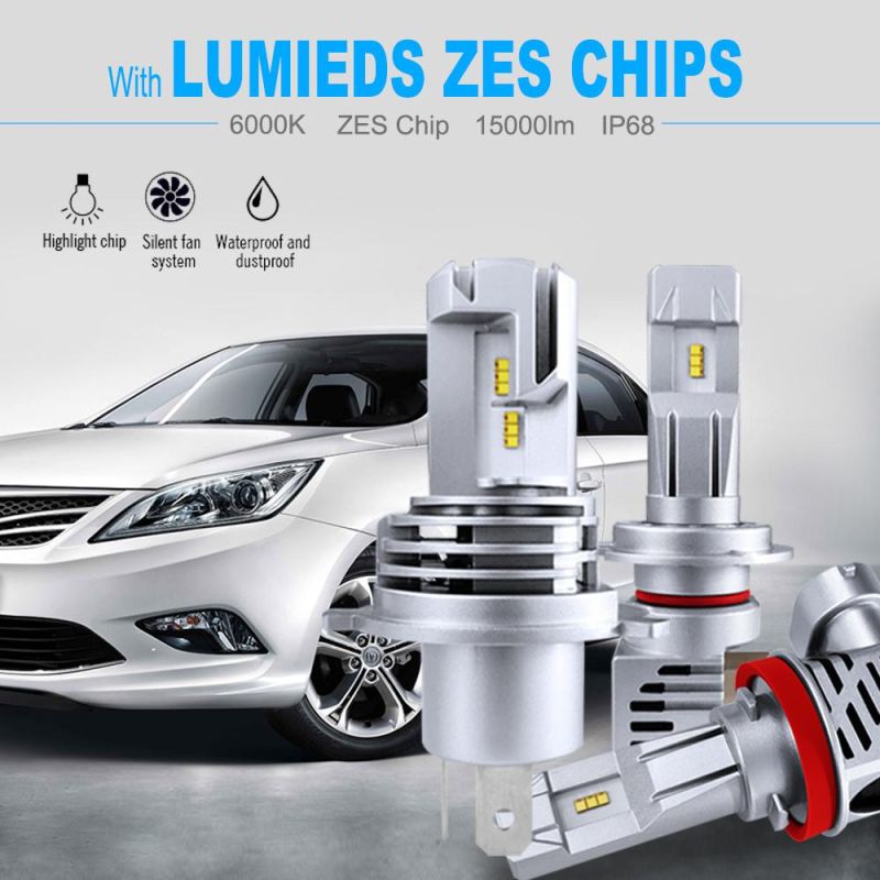 High Quality Auto Lamps LED Headlight Bright 6000lm Car Light 9005 9006 H11 H4 H1 H7 Zes Chips Powerful LED Car Automobile