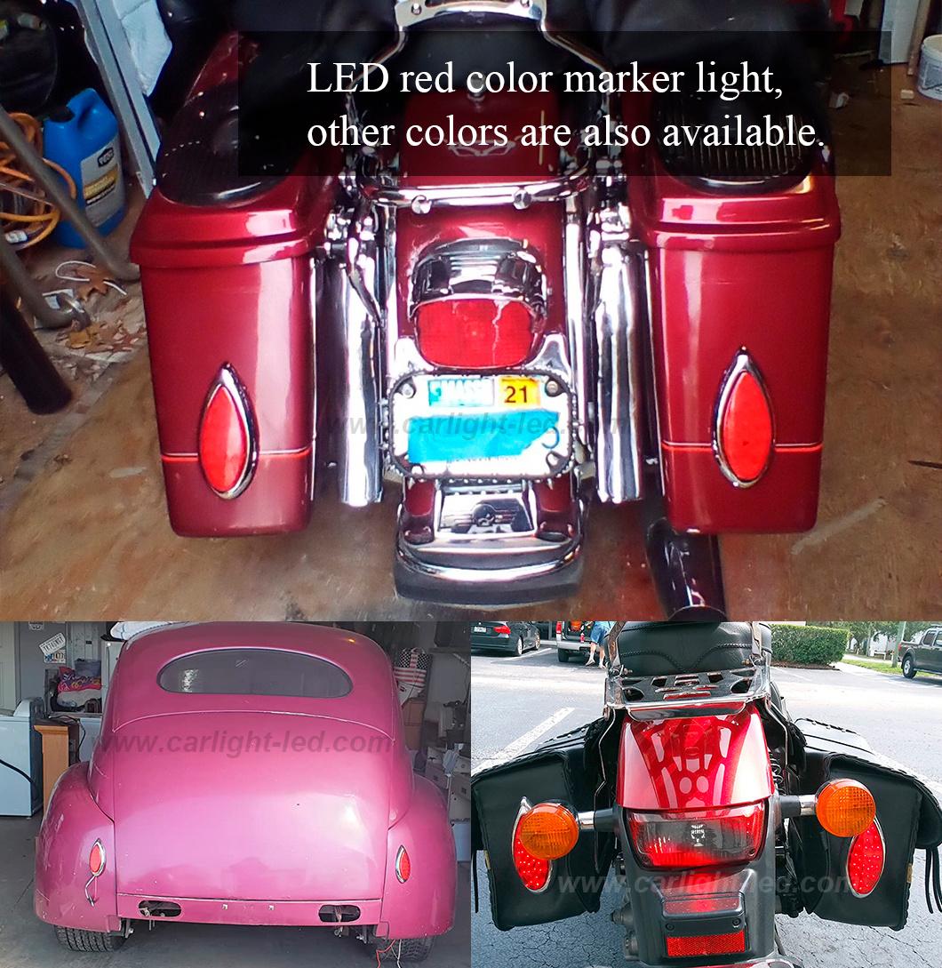 Red Oval Teardrop LED Tail Light