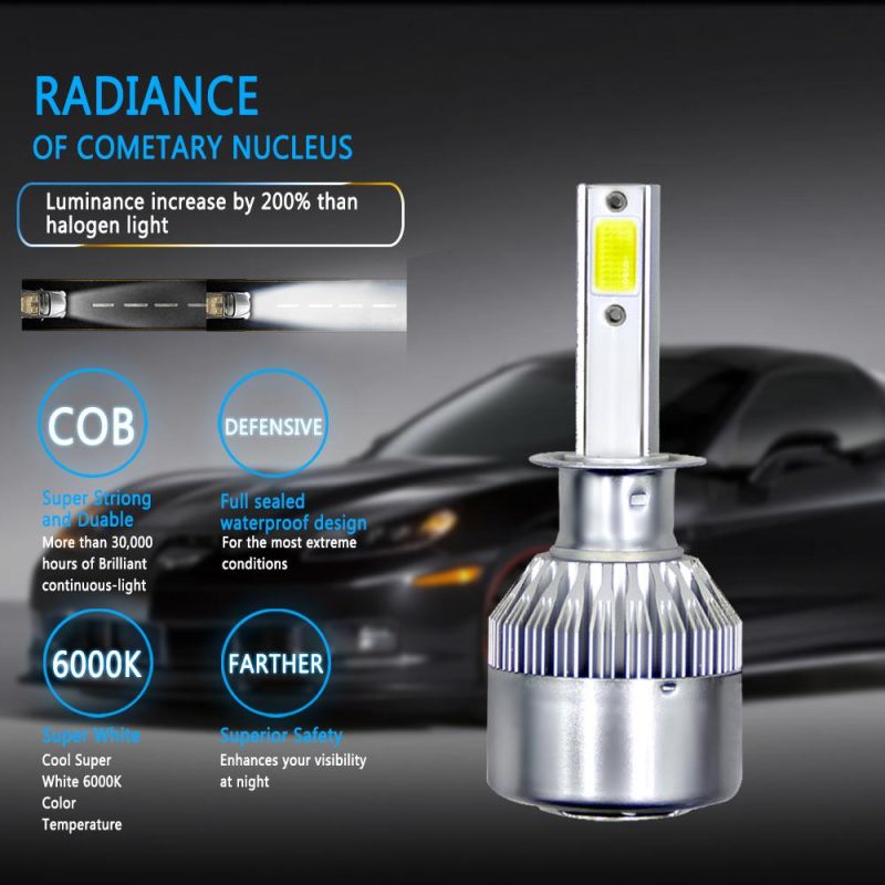 Wholesale Cheap C6 Auto Car H1 LED Headlight 12V 72W 8000lm