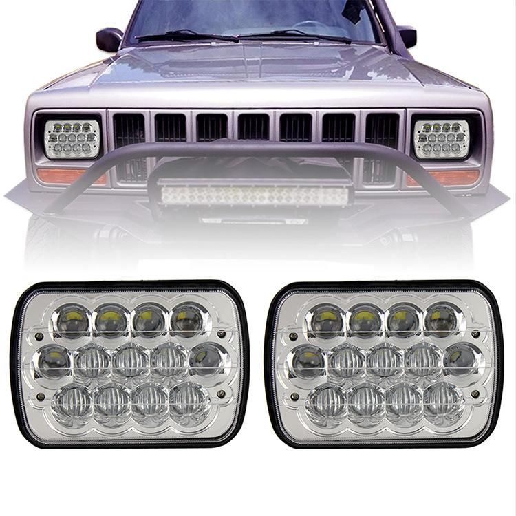 5X7 Inch Sealed Beam 65W LED Headlight with Blue DRL for Ford Jeep Wrangler Yj Cherokee Xj off Road Truck Headlamps