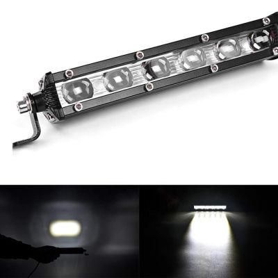 High Quality 18W 4D 7&quot; LED Light Bar Flood Beam Single Row Light Bar for 4X4 Trucks Offroad