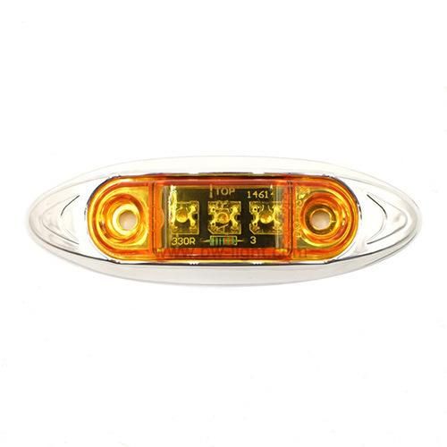 Amber LED Trailer Marker Lights Clearance Lamps 3 Diodes Front Bumper Bar Lights