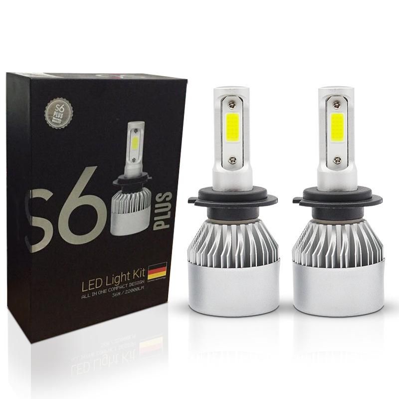 S2 COB Car LED 9005 9006 H1 LED Headlight H4 H7 H11 72W 8000lm Round LED Headlight Bulbs S6 Car LED Auto Headlight Bulbs