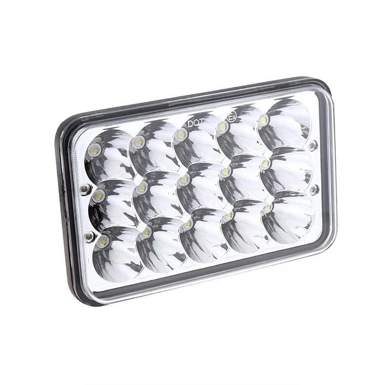 4X6 Auto Car LED Headlights for Jeep Truck Car Accessories Sealed Beam Square 45W LED Headlamp