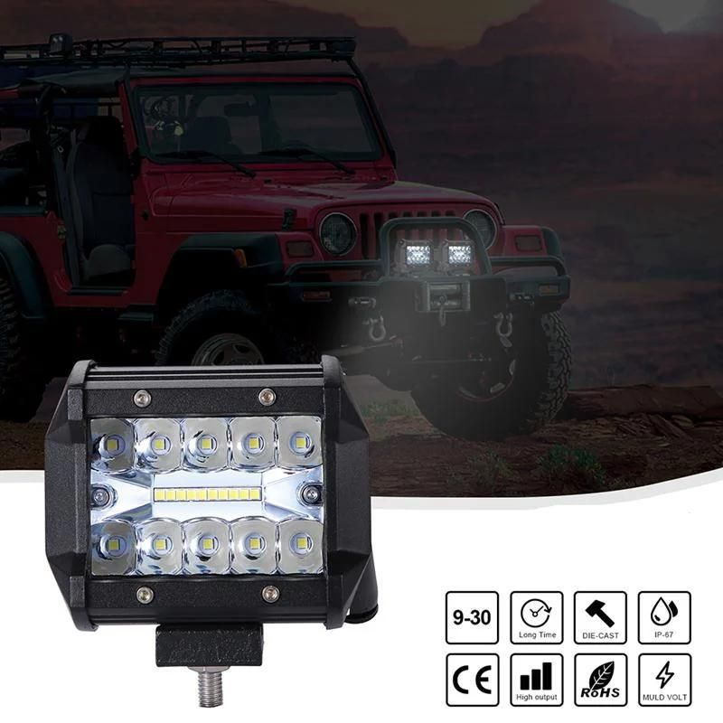 200W 4in Car LED Work Light Bar Driving Lamp for Offroad Boat Tractor Truck 4X4 SUV Fog Light 12V 24V Headlight for LED Bar