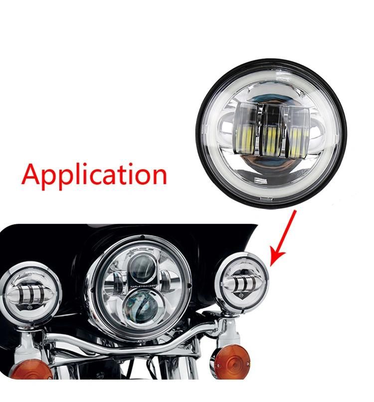 4.5 Inch Motorcycle LED Fog Light DRL LED Fog Angel Eyes 30W Round Waterproof 4 1/2 Auxiliary Passing Lamp