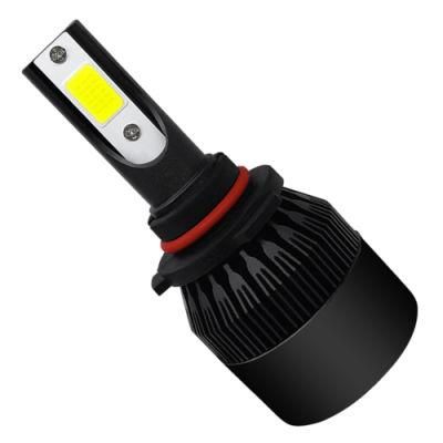 Factory Wholesale Auto Headlamp Black Color C6 9005 H13 H7 H4 COB LED Bulb Car Headlight for All Car