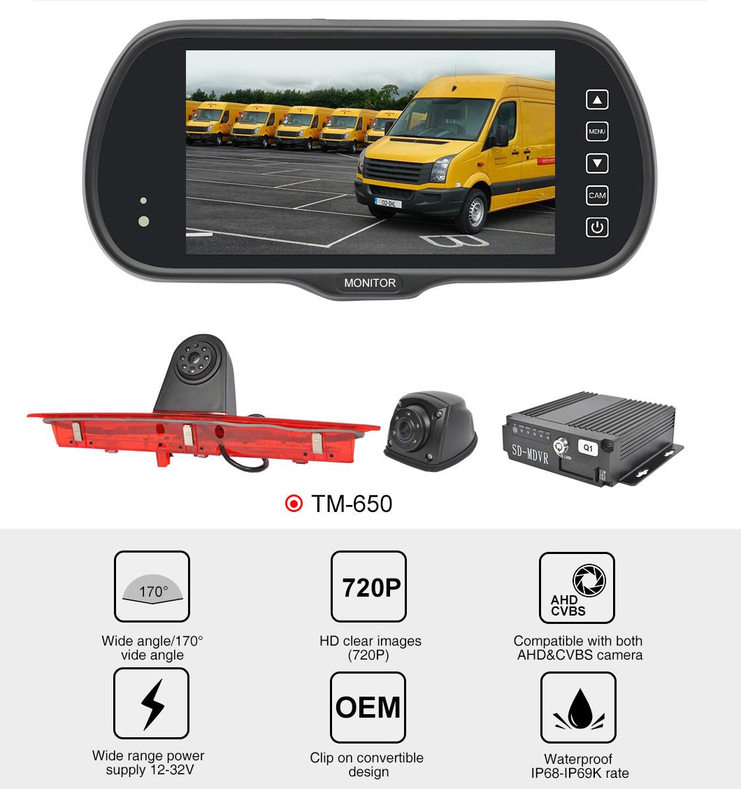 6.5 Inch DVR Reverse Rearview Monitor Backup Vehicle Camera for Truck Van Heavy Duty