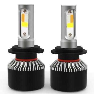 New Design 3 Colors COB LED Headlight H7 H8h9h11 H4 9005 Hb3 9006 Hb4