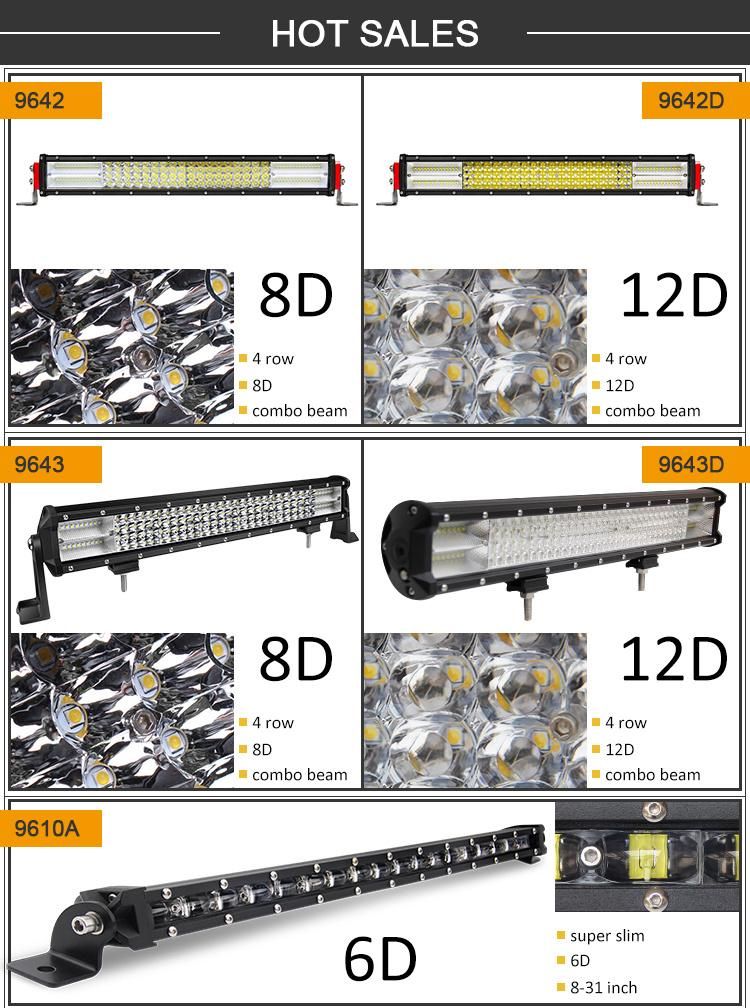 E-MARK Ce RoHS 4 Row 22" 32" 42" 50" 52" Inch Offroad 12D Wholesale Truck Car LED Light Bar