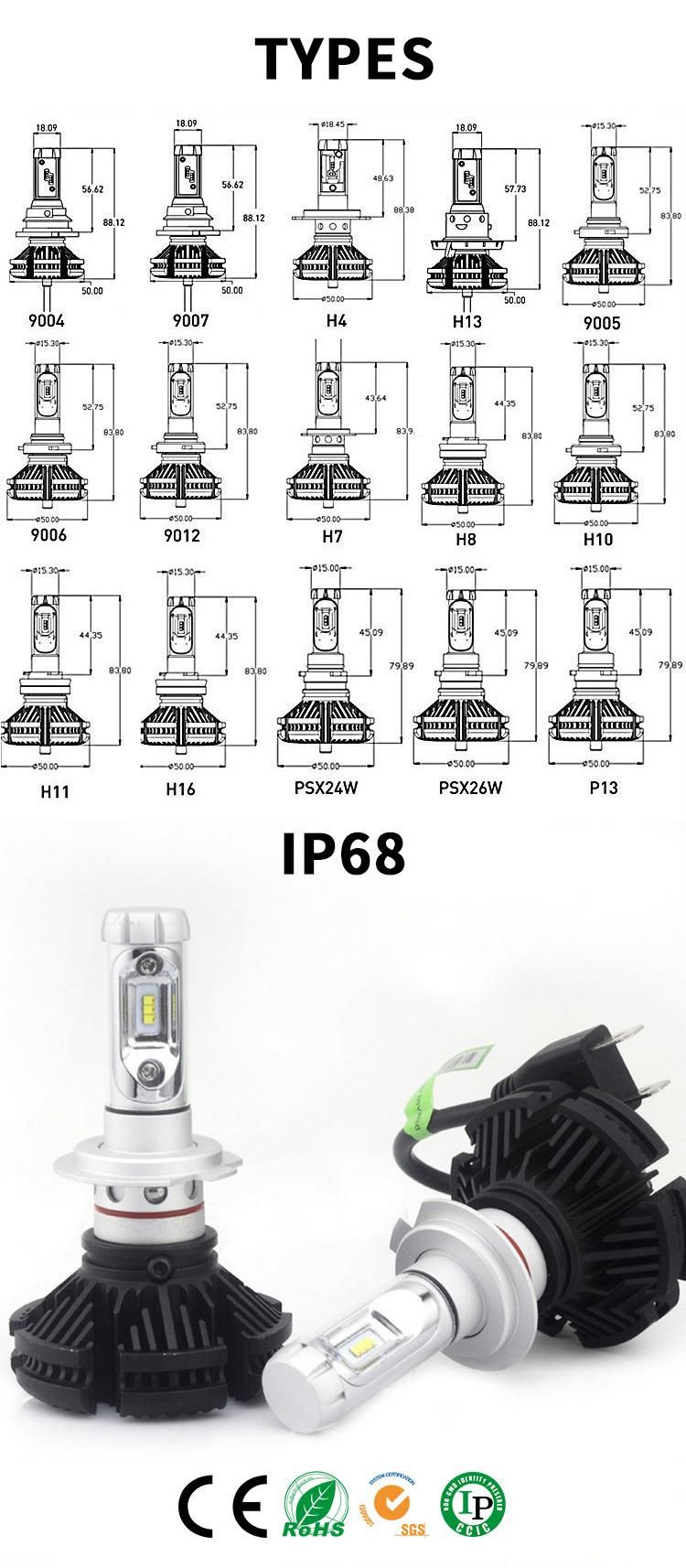 X3 6000lm H1 H16j 5202 Car LED Headlights for Car