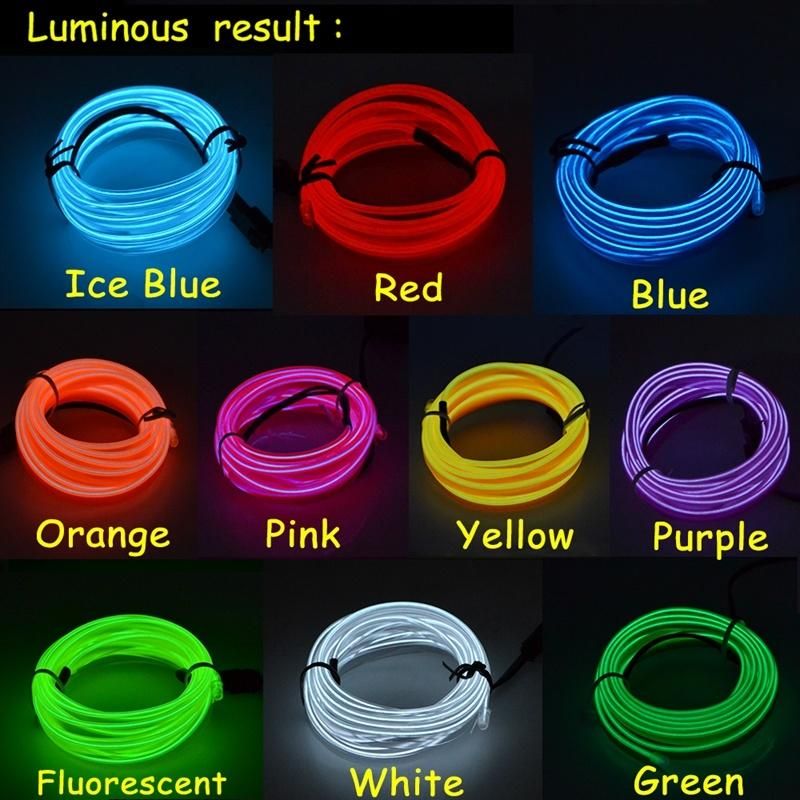 3V/5V/12V Neon Light 6mm Sewing Edge EL Wire LED Dance Party Decor Car Lights Neon LED Lamp Flexible 2.3mm Rope Tube LED Strip