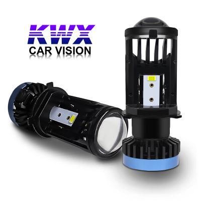 Turbo Fan P6 H4 LED Headlights Car H4 Mini Projector Lens 6000K Super Bright 30000lm High Low Beam Auto LED Headlight