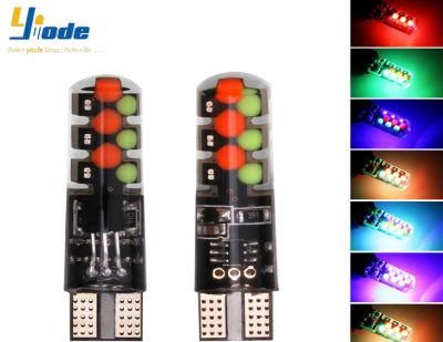 New Style RGB with Remote Control T10 COB Silicone Car Width Indicator Flashing Light Atmosphere Light