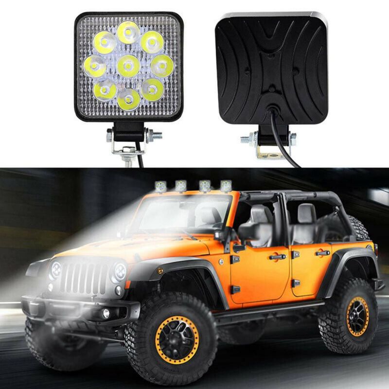 27W LED Work Light 12V 24V Spot Flood Offroad Light Bar Indicators for SUV Car Bus Boat Motorcycle Tractor Truck