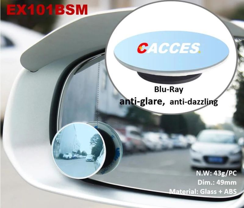 Cacces HD Anti Glare Rear View Mirror for Car, Clip on Wide Angle Rearview Mirror Eliminate Blind Spots Convex Glass Blue No Dazzling Super Clear Auziliary Lens