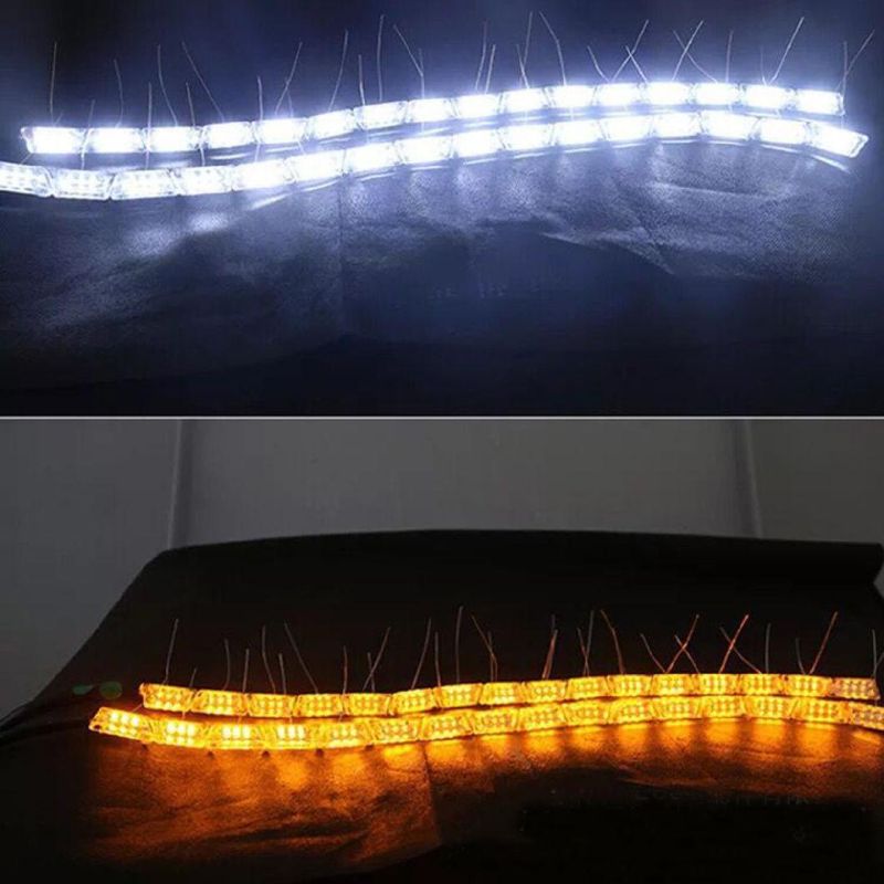 White/ Amber Switchback Flowing LED Flexible Crystal Strip Sequential DRL