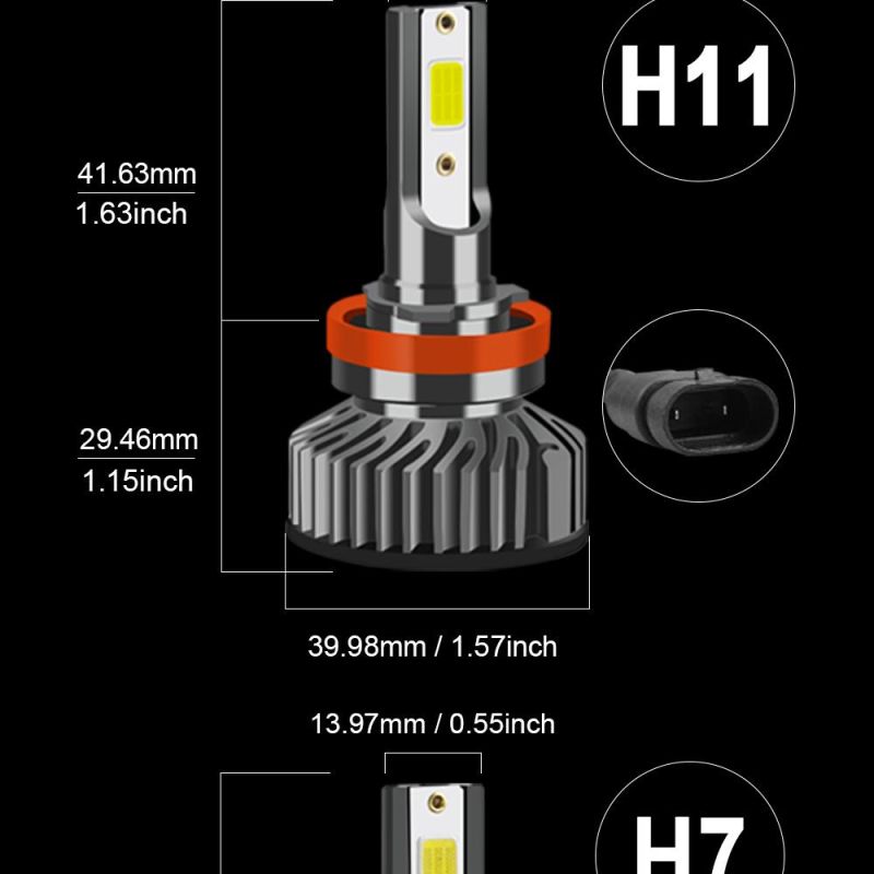 Powerful 110W 20000lm 4500K 6000K 8000K 3000K 9005 9006 H3 H1 H8 H7 H4 H11 H9 9012 Canbus LED Car Headlight Super Bright Csp Chip