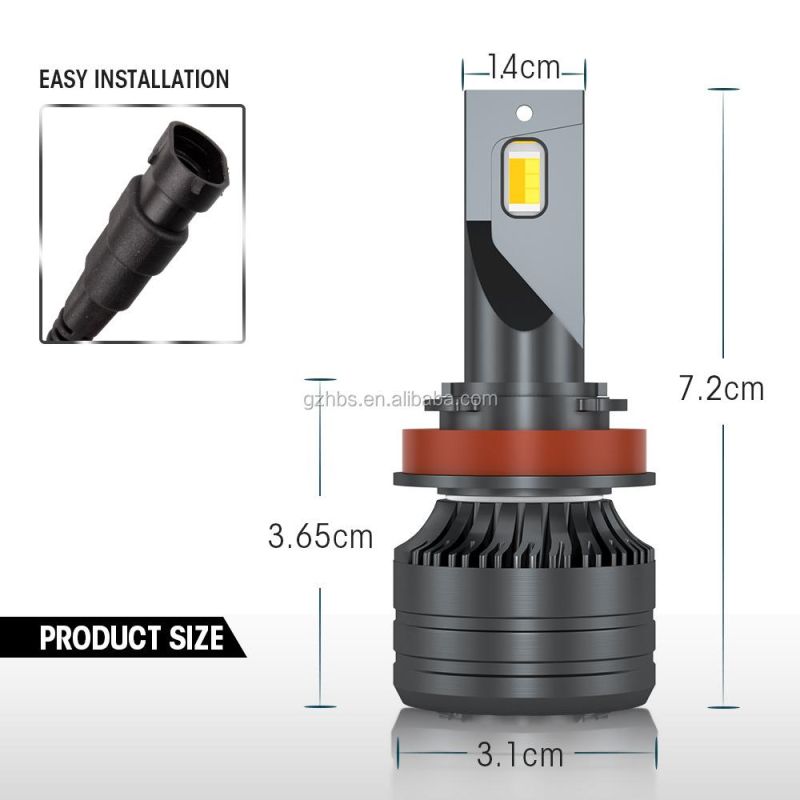 50W 3000K/4300K/6000K Tricolor LED Car Lights H4 H7 H11 H1 9005 9006 Xm70 LED Headlight for Car