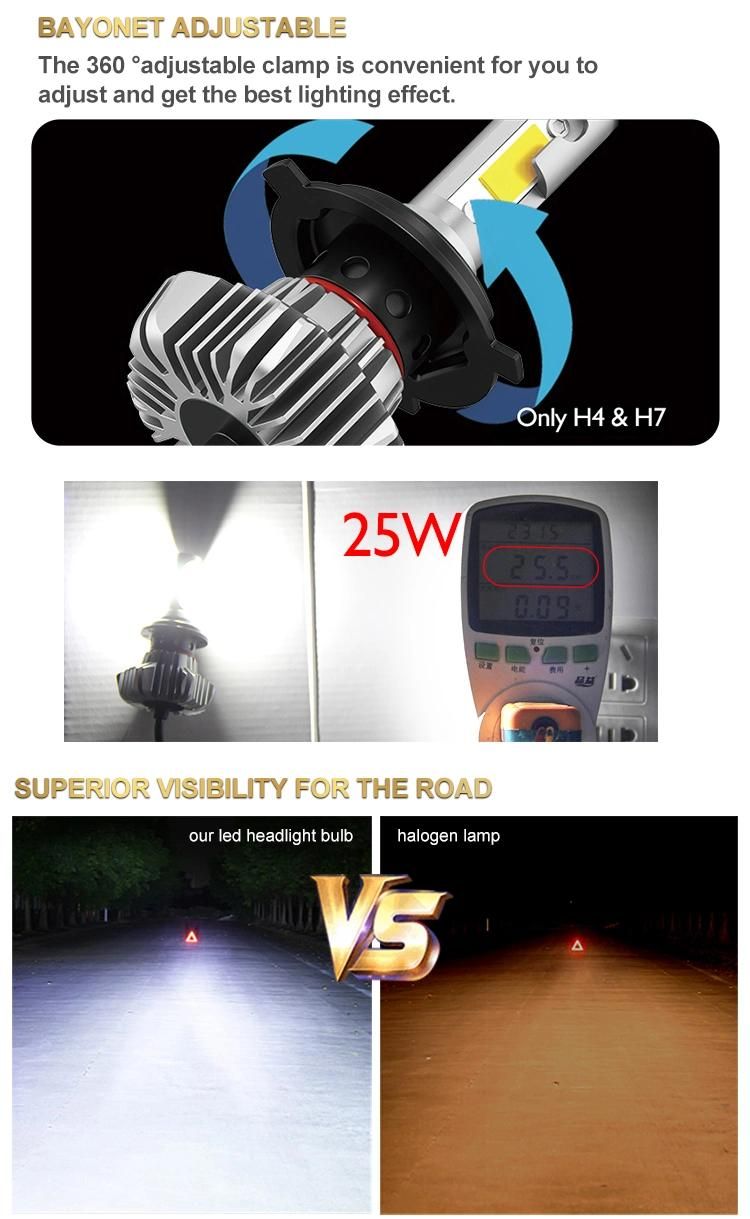 Fanless High Power 12V Motorcycle Auto Lighting System S9 Car Bulbs H11 H4 H7 LED Headlight