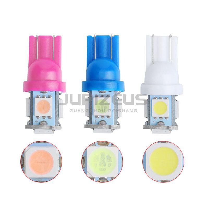 5050 Read Lamp 60lm 6000K 12V 1W T10 W5w 5SMD Aluminium LED Light Car Interior Lights for Cars