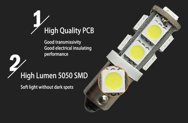 1.5W 5050 SMD Ba9s Car LED Bulb Replacement Halogen Light
