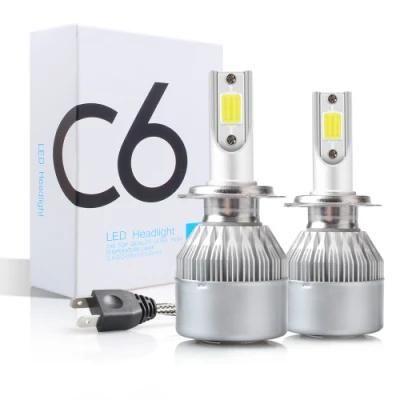 Hot Sale C6 H1 H3 LED Headlight Bulbs H7 LED Car Lights H4 880 H11 Hb3 9005 Headlight Hb4 9006 H13 6000K Auto Lights 72W 12V 7200lm Auto Lamps