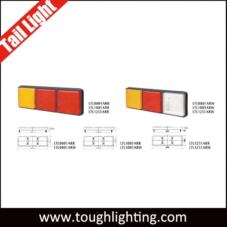 12V/24V E-MARK Approved 3 Pods Multi-Functional LED Stop Turn Indicator Lamp