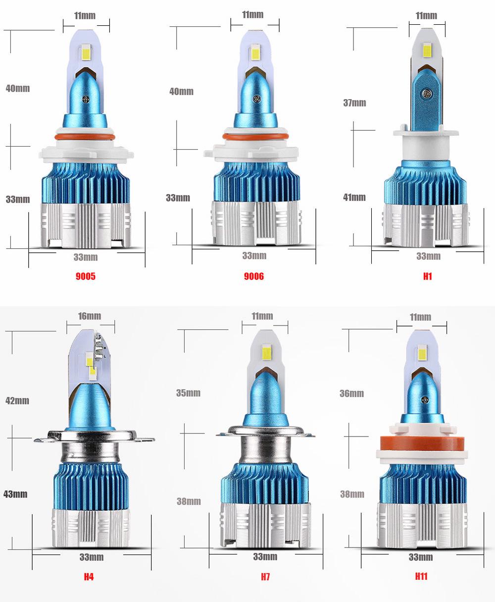 S1 S2 C6 M2 6500K H7 H8 H9 H11 H4 LED Auto Bulb Headlight Ultra-Bright LED Lights