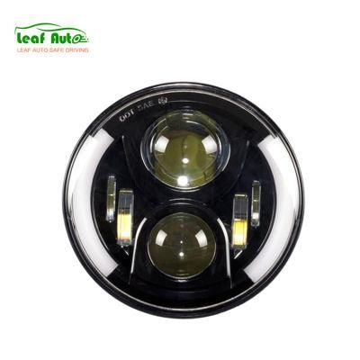 7 Inch Round 60W Halo Ring DRL Jeep LED Headlight