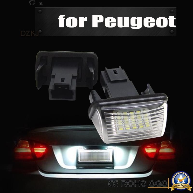 6500K 7000K White Full LED License Plate Light for Peugeot LED License Plate Lamp