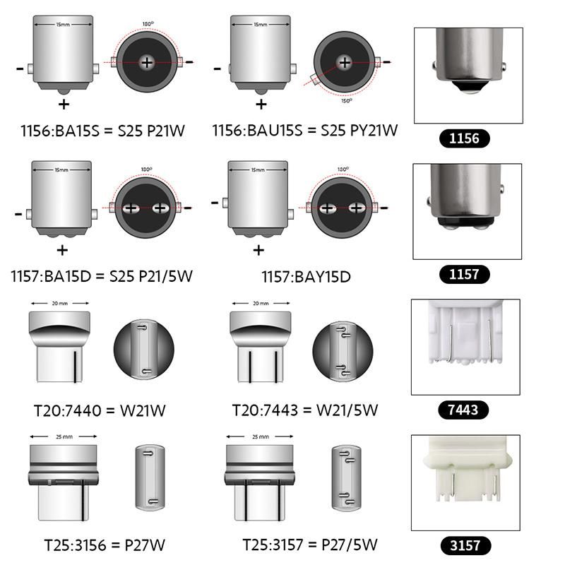 1156 LED Bulb Canbus Free for Cars Lighting