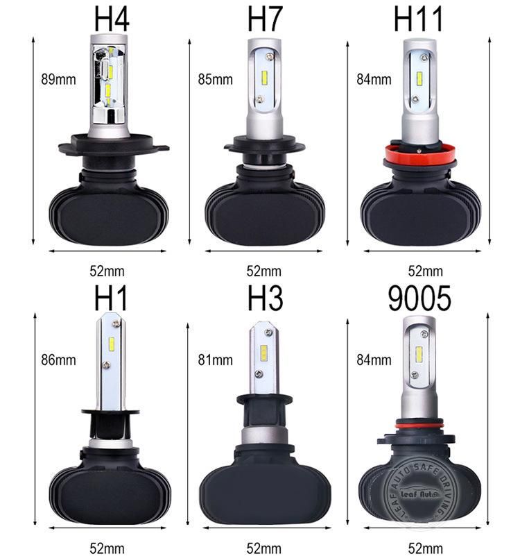 S1 Auto Luces LED H3 H8 H11 H4 Car LED Focos LED H7 Bulb Car Headlight High Low Beam 12V 24V Fog Light Kit Automobile Headlight Bulb S1