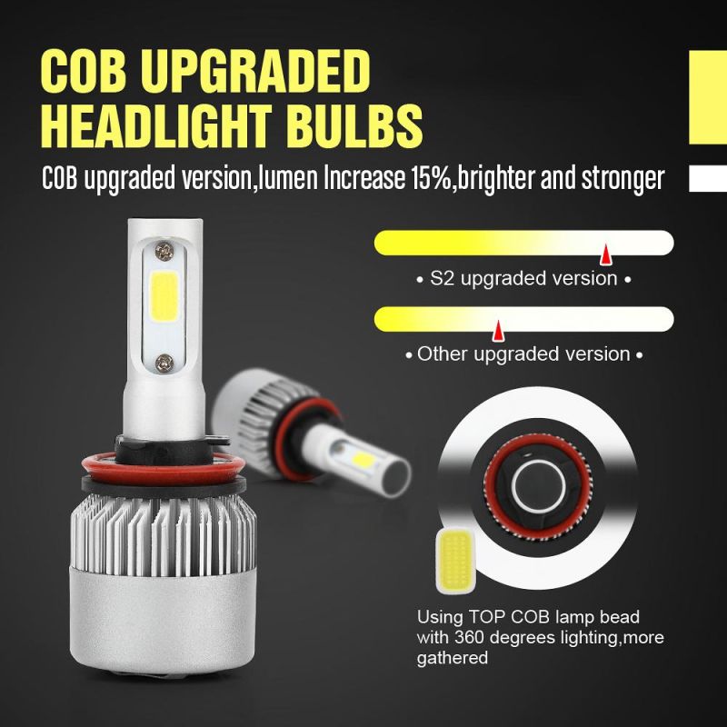 Wholesale Cheap Auto H8 H9 H11 S2 Car LED Headlight 72W 8000lm