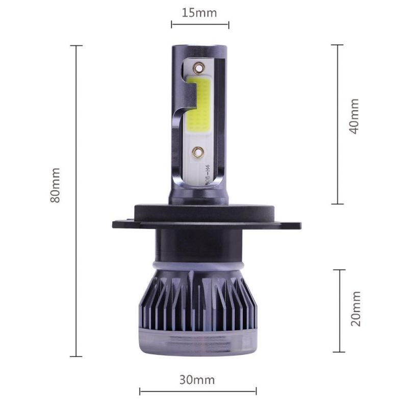 S9 12000lm 6000K 76W LED Headlight HID Kit with Ce LED H7 H4