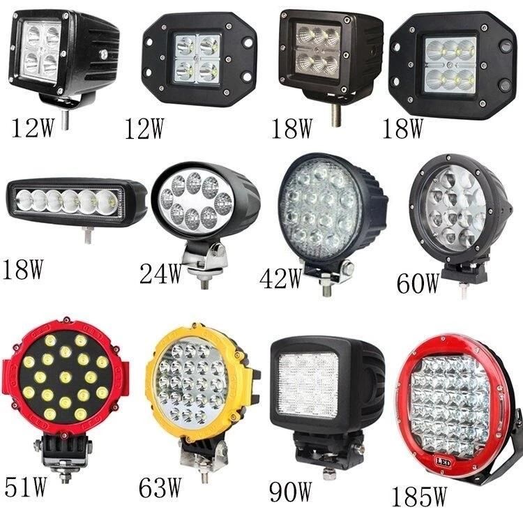 27W Round Work Light 4X4 Truck SUV UTV ATV Offroad 12V 24V E27 LED Spotlights for Car Offroad Work Light Flood Lamp Tractor