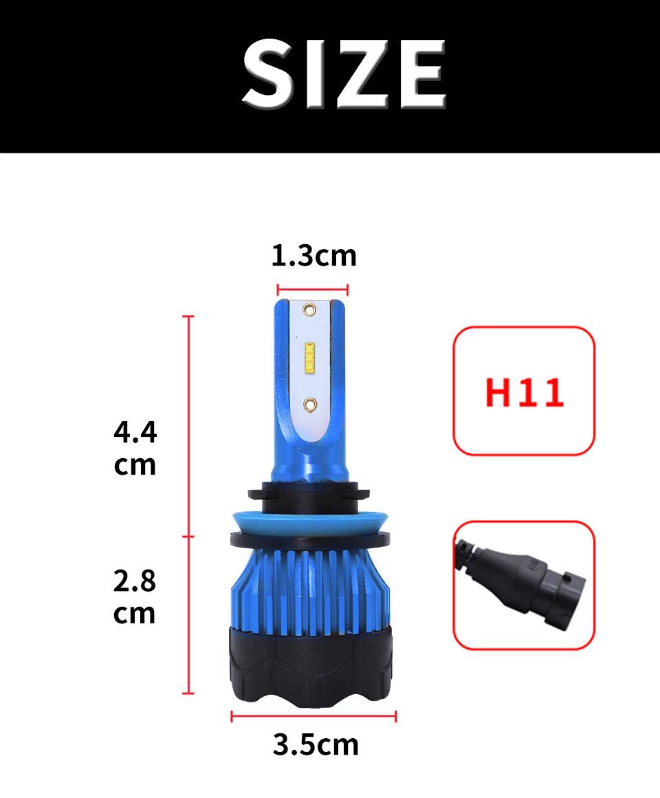 Exclusive Products 2PCS H4 LED H3 H7 H11 Car LED 9005 9006 Csp Headlight Bulbs 2V/24V 55W Fog Light Bulbs K5 Auto Headlamp Lamps Blue