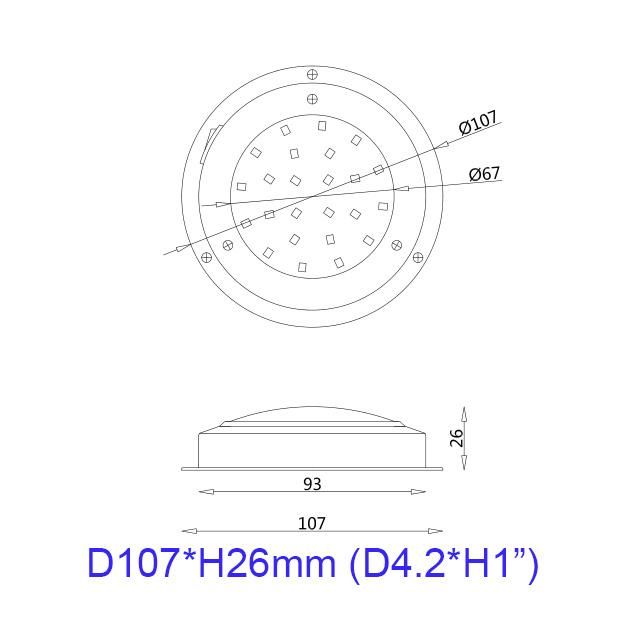 4 Inch Stainless Steel 12V Boat Dome Light Boat Ceiling Light