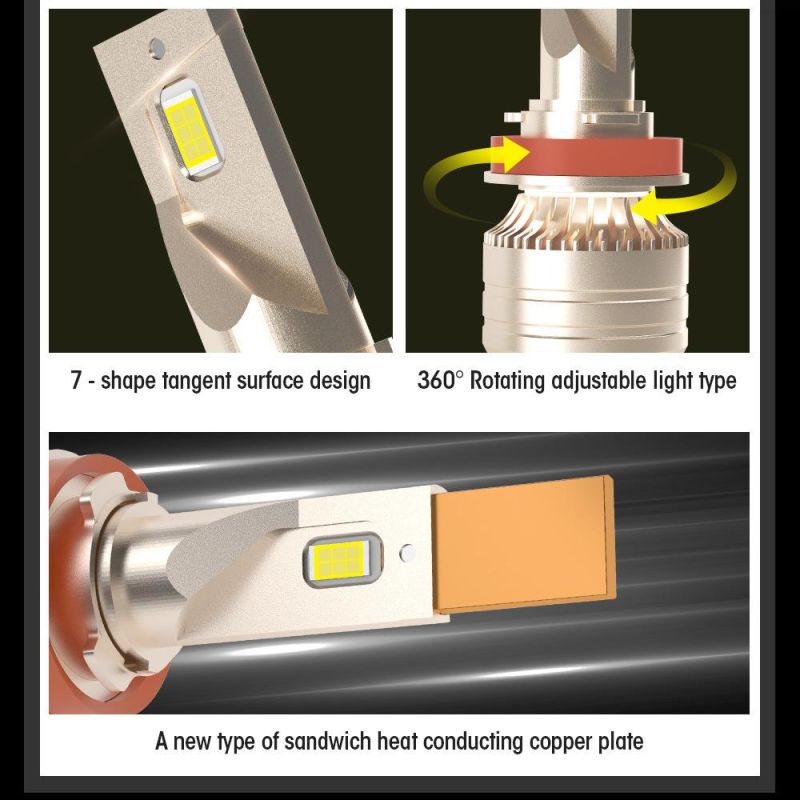 High Power 50W 10000lm High Low Beam LED Car Lights Bulb H4 H7 H11 H1 9005 9006 Xm70 LED Headlight for Car